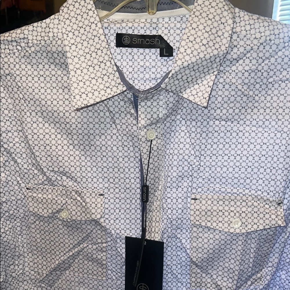 Men's White Patterned Shirt